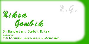 miksa gombik business card